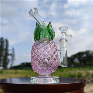 7.9inchs regenboogglas ananas ananas bongbler waterpijp shisha rook glazen waterleidingen recycler recycler dab rigs met 14 mm kom