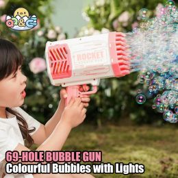 Bubbles Machine 69 trous Bubble Gun Rocket Gun Lanceur Forme Automatique Blower Soap Toys for Kids Children Gift Pomperos Toys