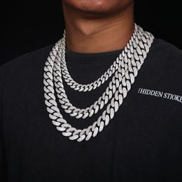 Bubbels Miami Cuban Link Chain 10mm brede 2 rij diamant Iced Out Chain ketting rapper hiphopketens voor mannen choker 18k gouden sieraden vrouw moissanite ketting cadeau