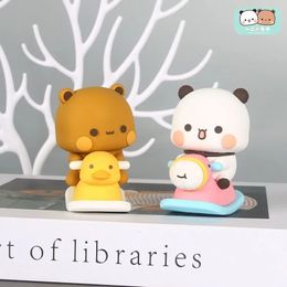 Figurines d'anime bubu dudu toys excitants collectionnelles mignons panda figure kawaii ours poupée ornement à la maison enfants cadeau de Noël 240506
