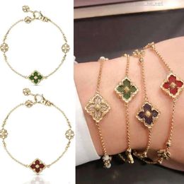 Buccellati Bracelet Designer Top Four Leaf Grass Grass Italien Diamant Brossé Collier Bracelet La chaîne du collier peut être un bracelet de mode de luxe double face pour les femmes 6071