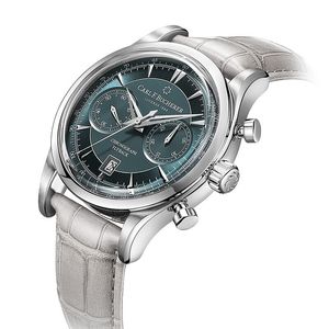 Bucherer hommes montres mode luxe chronographe gris bleu cadran haut en cuir bracelet automatique Quartz montre pour hommes montres-bracelets
