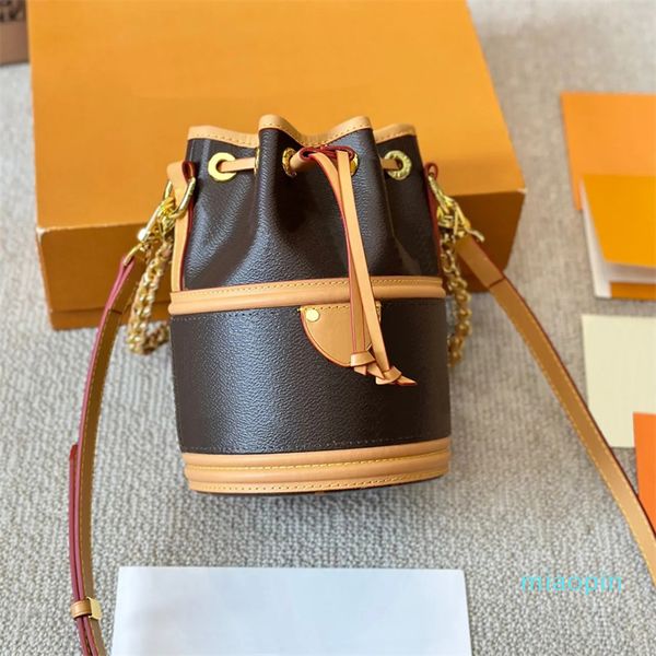 Sac seau sac de créateur bandoulière femmes épaule sacs à main de luxe mode classique fleur marron sac à main en cuir véritable