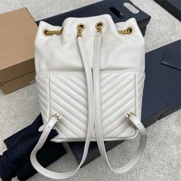 bucket bag mode gewatteerd hart lederen rugzak grote capaciteit reizen casual top dame winkelen luxe handtas Volledig handgemaakte stiksels chain.c1