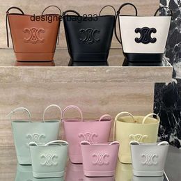 Sac seau besace designer Celiines Toile croûte de cuir de vachette a une belle contenance Macaron Petit Frais et Mignon Mini Sac Seau Arc de Triomphe E 9WIR