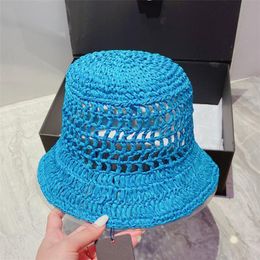 Seau Chapeau 6 Couleurs Femmes Luxurys Designers Chapeaux De Paille Hommes Fisher Sunhats Bonnets De Vacances Casquettes De Mode Strawhat Braid Cap