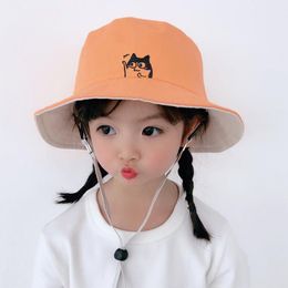 Bucket Hat Baby Fisherman's Boil's Basin Summer Sunscreen Cornice Girl's Pure Katoen Dubbelzijdige Zon