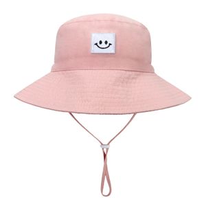 emmer hoed baby zon hoed snel droog ademende UPF50+ smiley gezicht zonnebrandhoed voor kinderen strandhoed