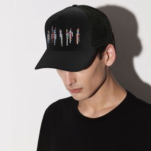 Emmer Hoed Ball Caps Baseball Cap Ontwerper Mannen Vrouwen Mesh Gekleurde Verfspatten Borduurwerk Outdoor Mode Zomer Luxe Zonnehoed AM1r1l857653