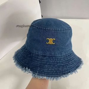 emmer hoed mannen denim emmer hoed vrouwen ontwerper geribbeld stevige brede rand hoeden outdoor mode caps 859