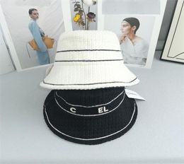 Emmerhoed Designer voor dames Dames Wafelontwerp Katoen Gierige randhoeden met luxe logo Formele hoge hoeden8725483