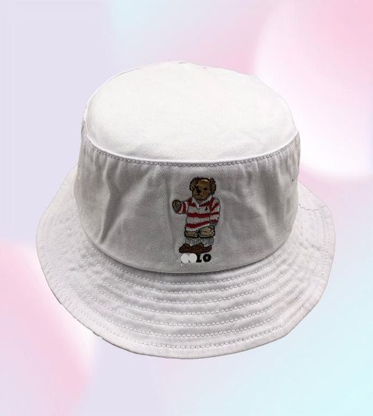 Hat de seau Rouge Stripe broderie Bear Men039s chapeau seau khaki extérieur vintage Cap nouveau avec tag entièrement 6163339