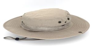 Chapeau de seau Safari Boonie Men039s Panama Pêche Coton En Plein Air Unisexe Femmes Été Chasse Bob Protection Solaire Armée Chapeaux Large Br3940340