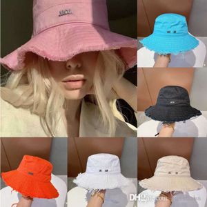 wholesale Casquette Seau Chapeau Pour Femmes Bob Large Bord Chapeaux Effiloché Casquette Designer Soleil Prévenir Bonnet Snapbacks Robe De Pêche En Plein Air Bonnets