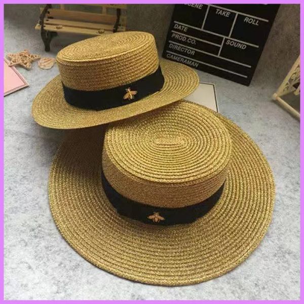 Bucket Hat Women Diseñador Capas Sombreros Capilla de béisbol Summer Casquette Casquette Beach Straw Bee Big Brim equipado D223032F