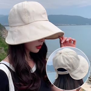 Chapeau seau pliable pour femmes, pare-soleil, chapeau de pêche coréen, casquette de pêcheur, corde réglable, Gorro Sunhat