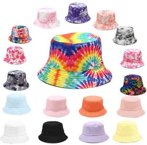 chapeaux de seau Bulk Wholale Custom Hat 48 Couleur 2021 Nouvelle mode Digner Coton Matériau Tie Dye Colorful Bucket Hat1300493
