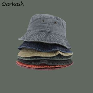 Emmer Hoeden Vrouwen Stellen Vintage Gewassen Denim Outdoor Hat Harajuku Unisex Meisjes All-match Ademend Moderne Simple Sun-Proof G220311