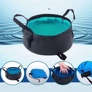 Seaux 8.5L Grande Capacité Randonnée En Plein Air Camping Pêche Seau En Nylon Pliant Portable Pot De Stockage D'eau Ménage Outils De Nettoyage 221202