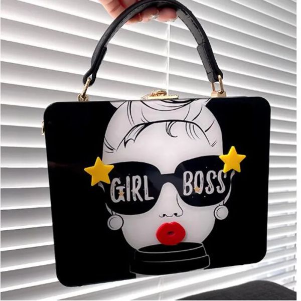 Baux du soir Bag Novel Lady Face Acrylique Box Racs et sacs à main pour femmes Designer Party Party Female Sac Mariage de luxe