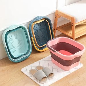 Buckets Foldable Footbath Massage Bucket Soaking Folding Basin Spa Foot Bath Household Sauna Bathtub Pedicure 231124