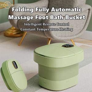 Emmers Opvouwbare volautomatische voetmassageapparaat met bubbel Infraroodverwarming Voeten wassen Elektrisch huishoudelijk voetenbad SPA-massagemachine 231124