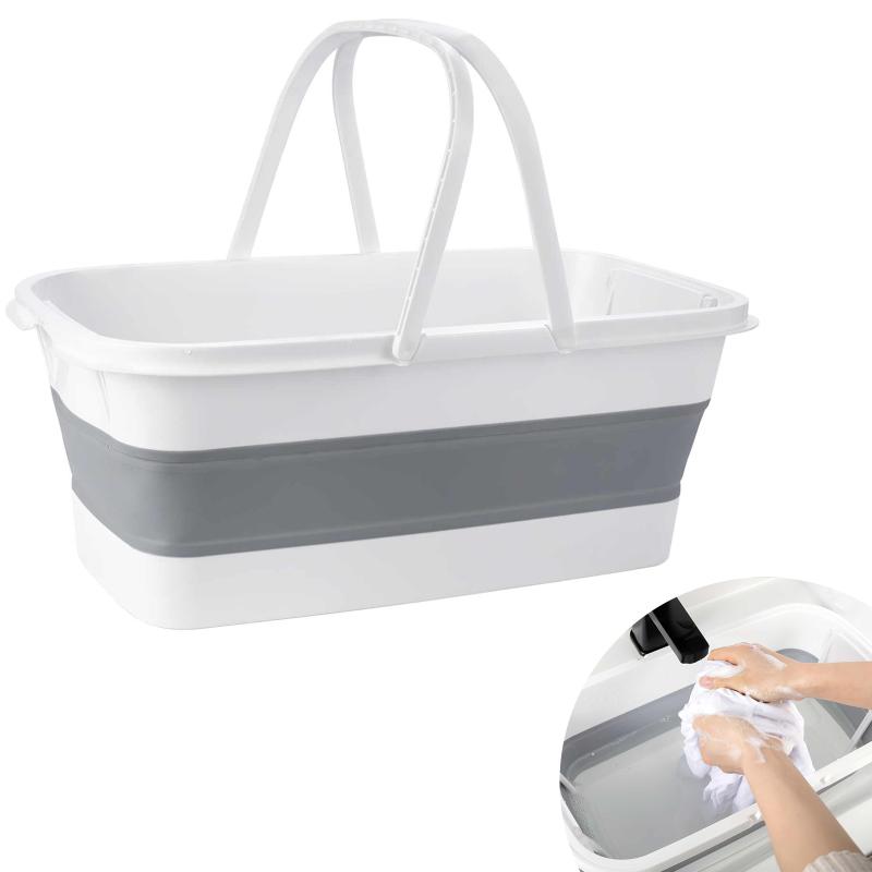 Buckets Folding Bucket Portable Collapsible Basins With Double Handles Car Washing Tool Vegetable Fruit Basin High Capacity Wash