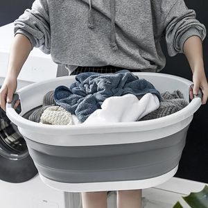 Seaux pliant seau en plastique maison salle de bain produits grand panier à linge vêtements stockage Camping voyage en plein air Portable 231019