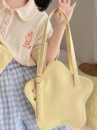 Cubos jiaerdi estrella amarilla Y2K Mujeres Harajuku Pu Cuero Chic Jk Solid Shoulder Bag Ladies Retro Retro Lolita Mini Bag Estética