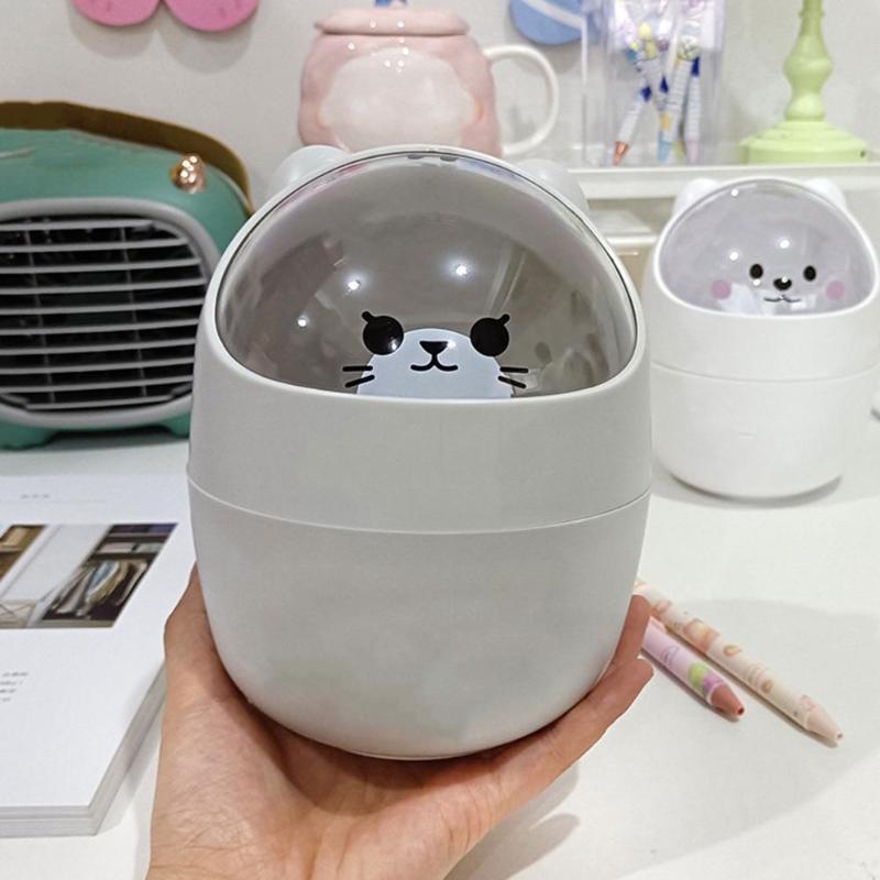 Buckets Multi-function Cute Detachable Cartoons Pattern Mini Wastebasket For Dorm