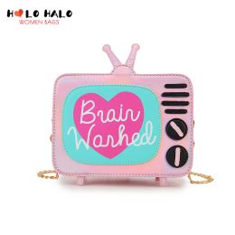 Bucket nouveauté laser tv design design sac à main et sac à main mini sac d'épaule sacs dames funbodybody messager sac kawaii crayon quotidien