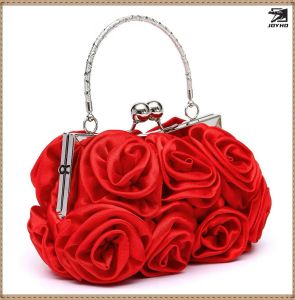 Seaux Femmes Satin Rose Pure Color Sac à main Sacs de soirée Sac à main