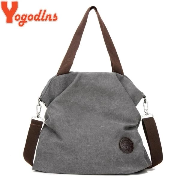 CUBJETS YOGODLNS Mujeres Cororo de pana Tote Damas Bolso de hombro casual Bolsas de compras reutilizables plegables Bolsa de playa Bolsa de algodón femenino