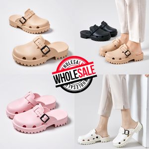 Hebilla Diseñador Diapositivas Sandalias Plataforma Zapatillas Para Hombre Para Mujer Blanco Rosa Zapatos impermeables Hospital de enfermería