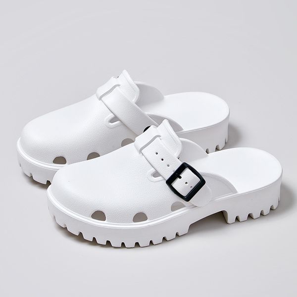 Buckle Room Designer Slides Sandals Platform Slippers Mens Womens White Rose Nursing Hospital Taille 36-41