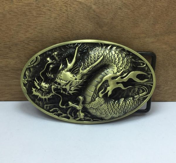 Boucle de ceinture de dragon de mode de boucle avec finition en laiton antique FP036951 Convient pour 4 cm Wideth Belt 1991712