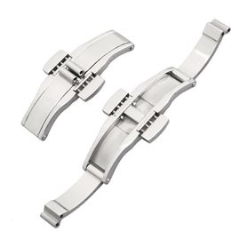 Hebillas para reloj, cinturón de acero de mariposa de doble presión para hombres y mujeres, accesorios de cierre inoxidable 230404