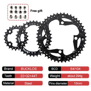 Bucklos 104 / 64BCD CRANKSET SLACE HOLE TROUPE CRANKSET 3 * 9S 3 * 10S MTB CRANK Set Triple Speed Bike Crown Bicycle Cranks