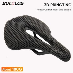 Bucklos 3d Carbone Saddle Bicycle Cushion Ultralight respirant 3D Sage de carbone imprimé pour le vélo MTB Bike Road Bike Part 240523