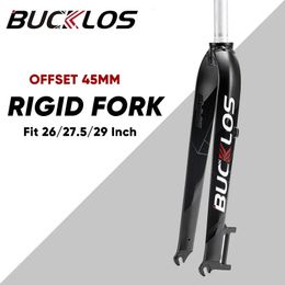 Bucklos MTB Stijve vork 26 275 29er Mountain Bike Quick release 9mm rechte buis fiets aluminium legering onderdelen 231221