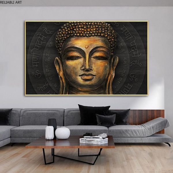 Póster de Buda, pinturas en lienzo religioso, imágenes artísticas de pared para sala de estar, decoración moderna para el hogar, impresiones Retro Vintage decorativas 243a