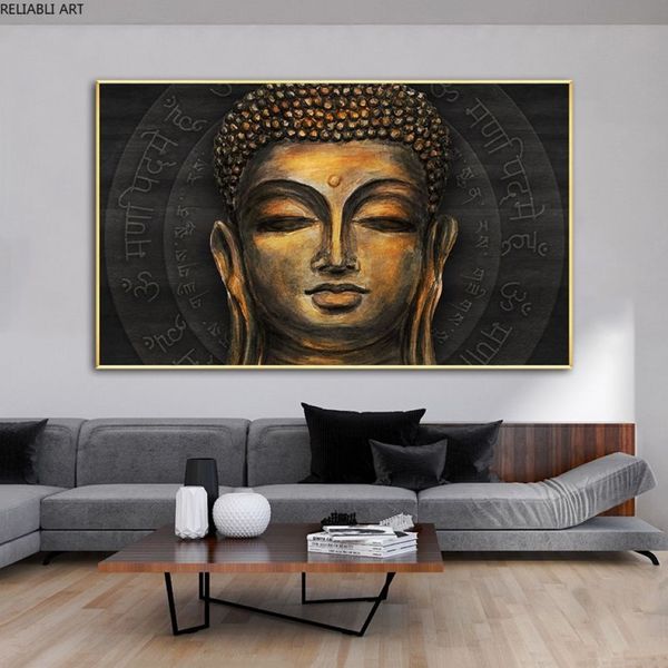 Póster de Buda, pinturas en lienzo religioso, imágenes artísticas de pared para sala de estar, decoración moderna para el hogar, impresiones Retro Vintage decorativas 273N