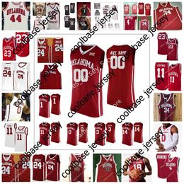 Buddy Hield Tra Young Custom Oklahoma ou gestikte basketbal jersey 35 Tanner Groves 55 Elia Harkless 20 Rick Issanza 5 Marvin Johnson 30