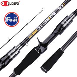 Budefo Maximus Lure Visstang 1,8 m 2.1m 2,4 m 2,7 m 3.0m30t Koolstof Spinning Baitcasting Fuji Guide Travel Lure Rod 3-50G Mlmmh 240416