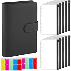 Budget Book Loose Leaf étanche PVC PVC Endevelope Binder Planner pour la maison Colorful PU Leather Notebook