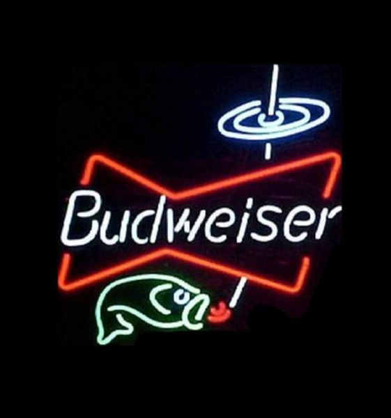 Budweiser Fish Bowtie Néon Sign Haimmade Custom Real Glass Tube Restaurant de bière Bar Ktv Store Decoration Affichage Cadeau Néon Signes 14263546