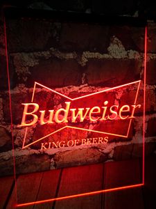 Budweiser King of Beer Bar Pub Club 3D -borden LED NEON LICHT SPART HOME Decor Crafts