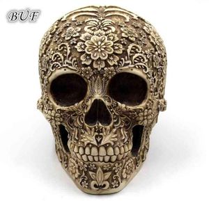 Buf Modern Resin Statue Retro Skull Decor Home Decoration Ornements Creative Art Sculptures Sculptures Modèles Cadeaux Halloween 2108275776802