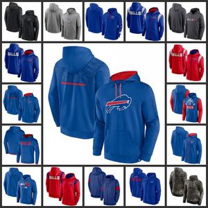 Buffalo''Bills''Men Royal Sideline Club Fleece pullover full-zip hoodie
