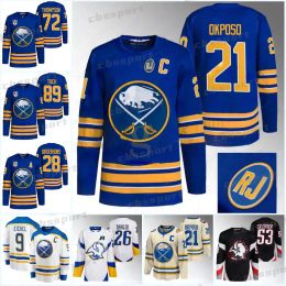 Buffalo Honor RJ Patch Jerseys 53 Jeff Skinner Hockey Jersey Alex Tuch Tage Thompson Victor Olofsson Devon Levi Rasmus Dahlin Owen Power Dylan Czezens